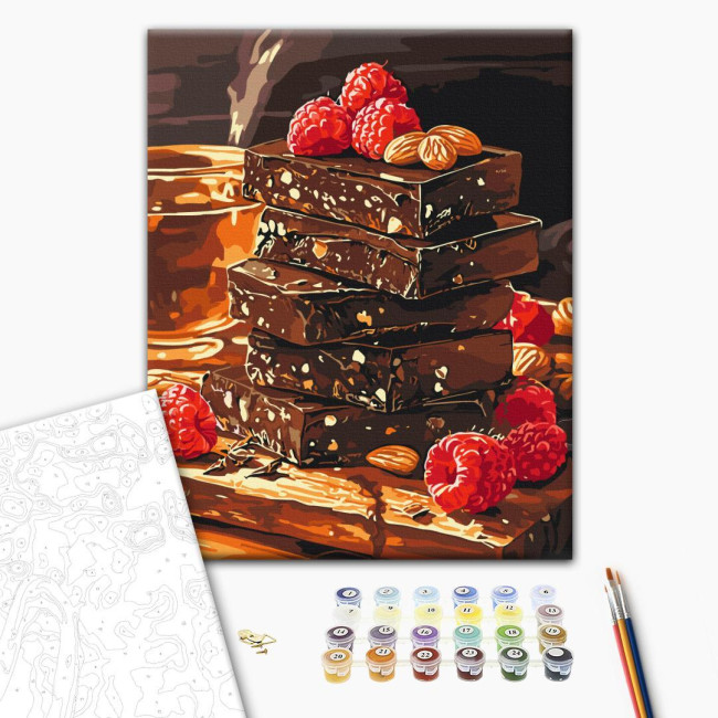 Картина по номерам Шоколад с орешками и фруктами BrushMe 40 х 50 BS54451