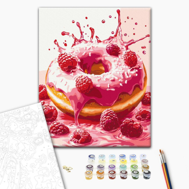 Картина за номерами Малиновий донат  BrushMe 40 х 50 BS54446
