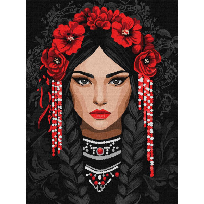 Картина за номерами Незламна українка 30 x 40  Ідейка KHO8604