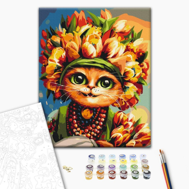 Картина за номерами Весняна киця Маріанна Пащук  40 х 50 Brushme  BS53572