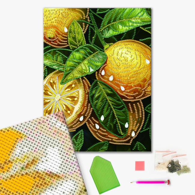 Алмазна мозаїка Жовті лимони 25 х 25 Brushme BH023