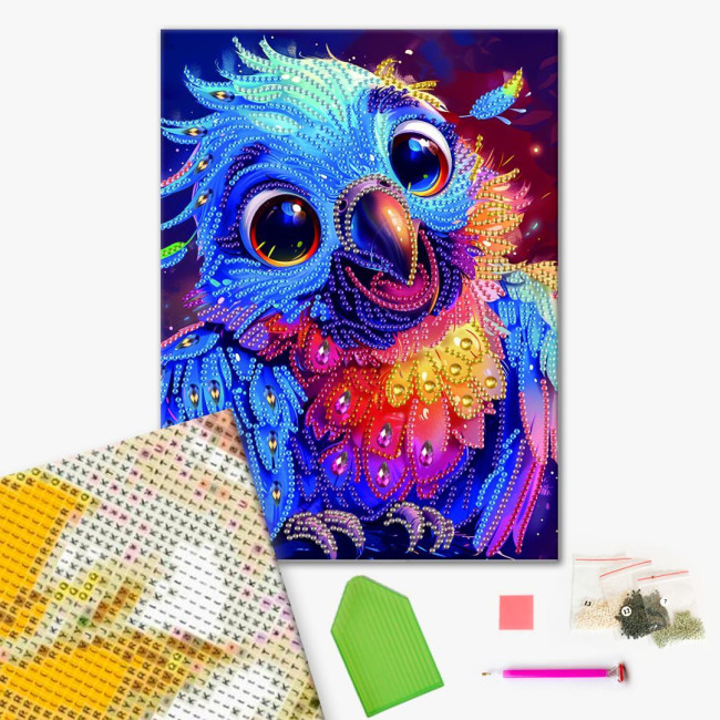 Алмазна мозаїка Веселий папуга 25 х 25 Brushme  BH038