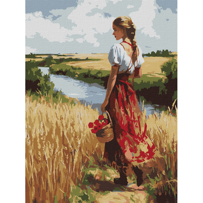 Картина за номерами Українка та лани 30 x 40  Ідейка KHO8486