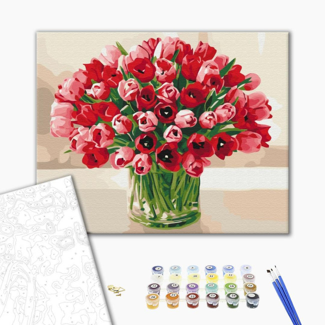 Картина за номерами Букет тюльпанів для коханої   Brushme 40 х 50 BS51742