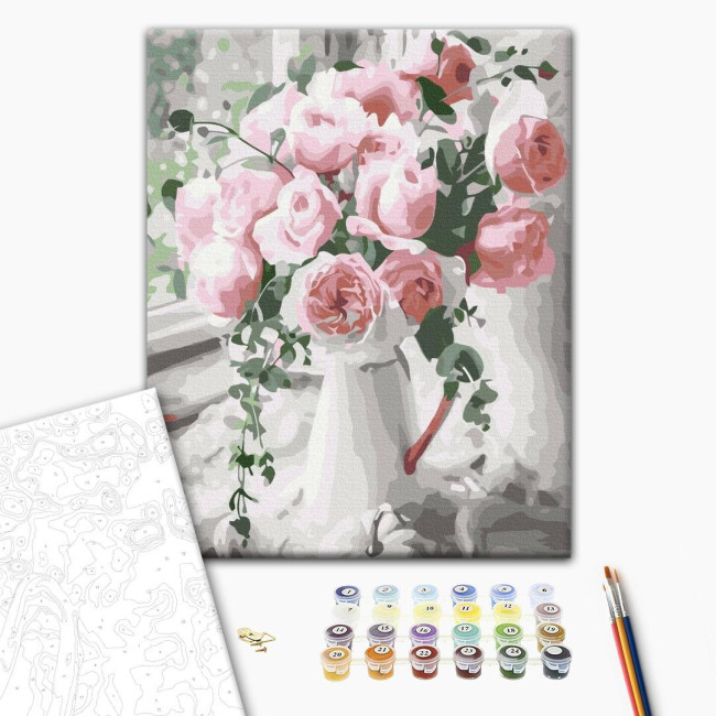 Картина по номерам Букет нежных роз Brushme 40 х 50 BS29390