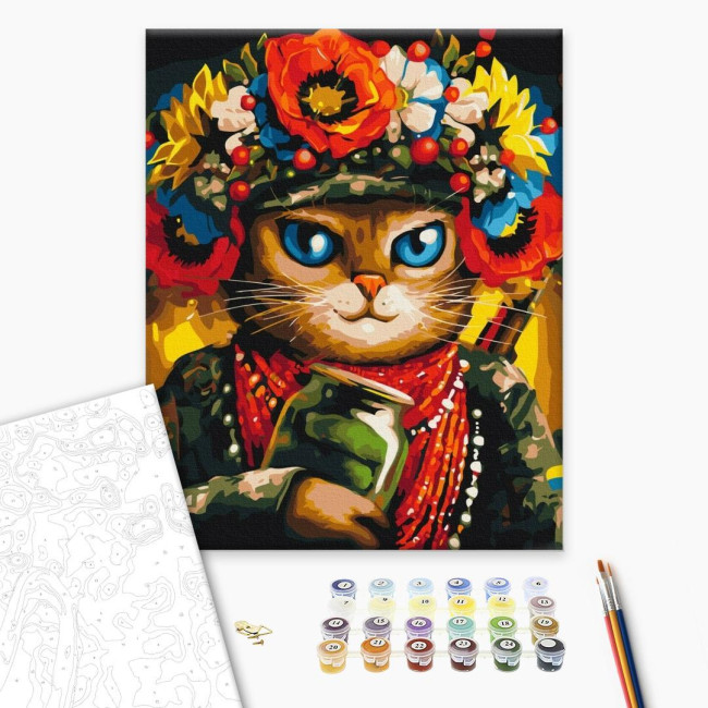 Картина за номерами Кішка Захисниця Маріанна Пащук  40 х 50 Brushme  BS53082