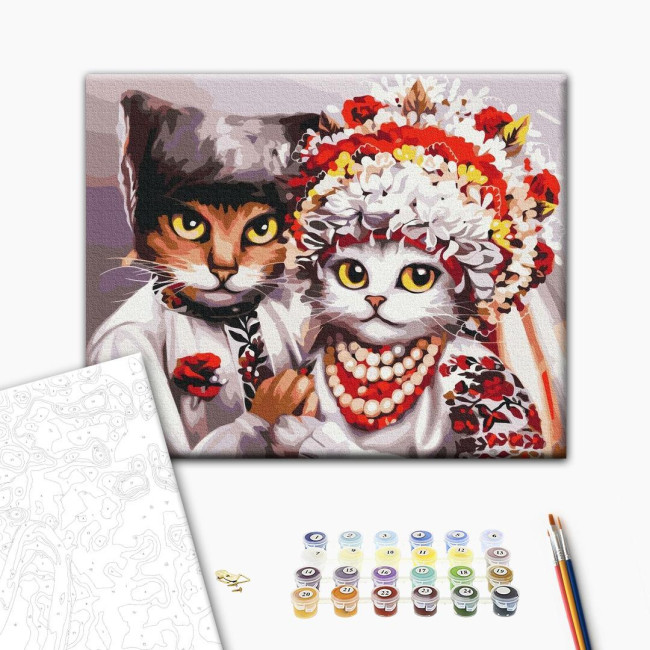 Картина за номерами Весілля українських котиків Маріанна Пащук  40 х 50 Brushme  BS53340