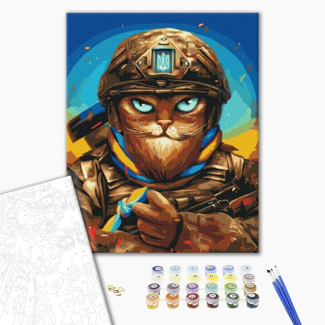 Картина по номерам Мужественный Котик  Марианна Пащук  40 х 50 Brushme BS53248