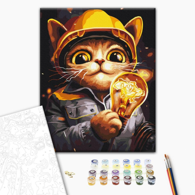 Картина за номерами Котик Енергетик  Маріанна Пащук  40 х 50 Brushme  BS53441