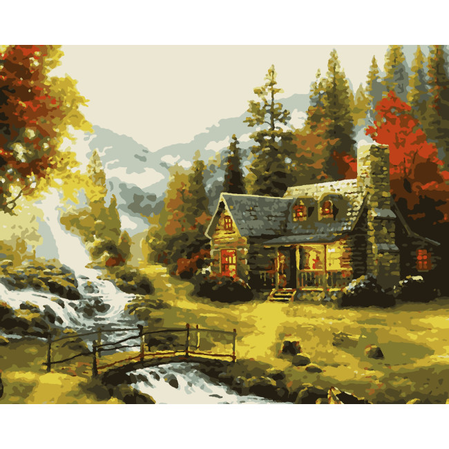Картина за номерами Будинок в лісі 40 х 50  Artissimo PN8202