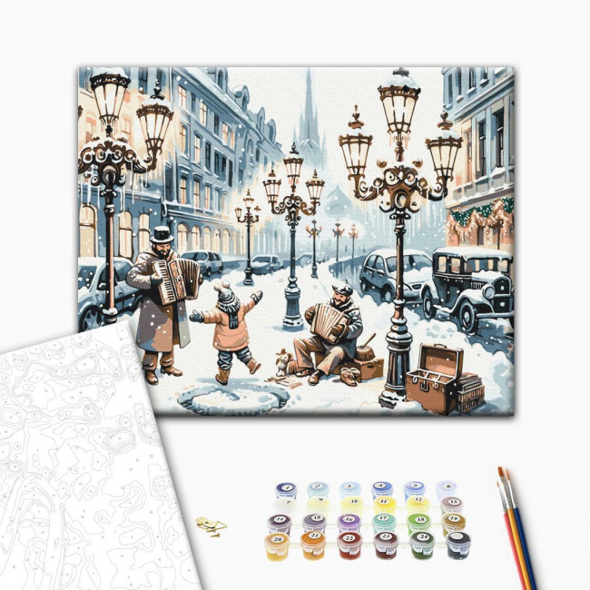 Картина за номерами Одного разу на засніженій вулиці  40 х 50 Brushme BS53841