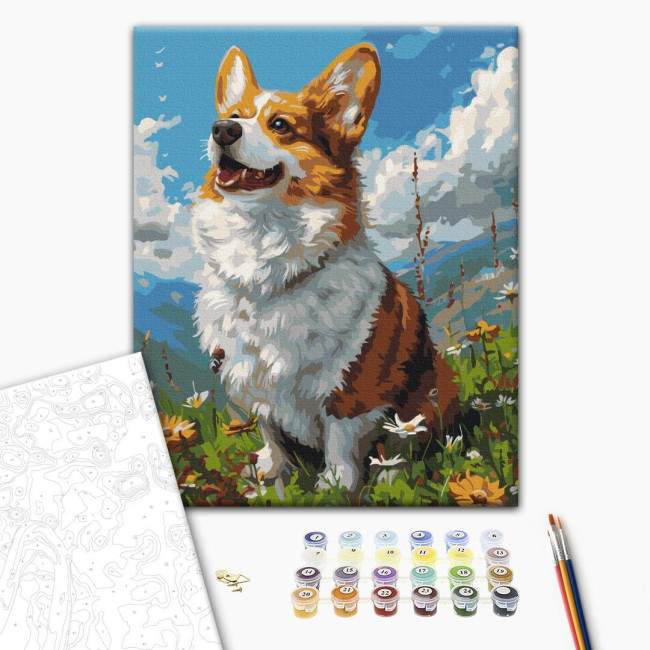 Картина за номерами Сонячний Коргі 40 х 50 Brushme BS53943