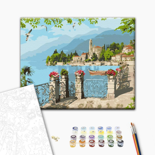 Картина по номерам Прибрежный город 40 х 50 Brushme BS53762