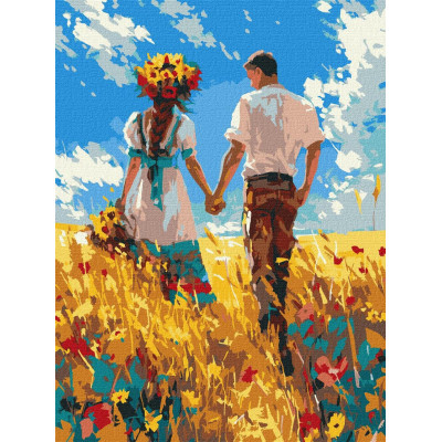 Картина за номерами Прогулянка закоханих  30 x 40  Ідейка KHO8453