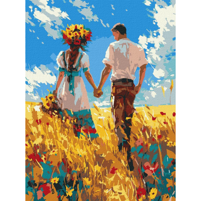 Картина за номерами Прогулянка закоханих  30 x 40  Ідейка KHO8453