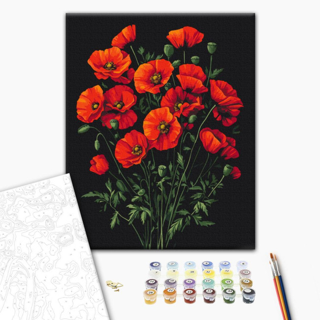 Картина за номерами Чарівність маків Brushme 40 х 50 BS54146