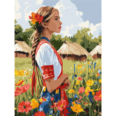 Картина за номерами Гарна українка 30 x 40  Ідейка KHO8485