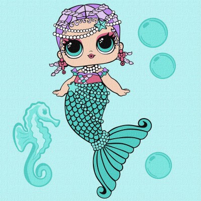 Картина за номерами LOL Surprise Mermaids Merbaby 40 х 40 Идейка KHO6262