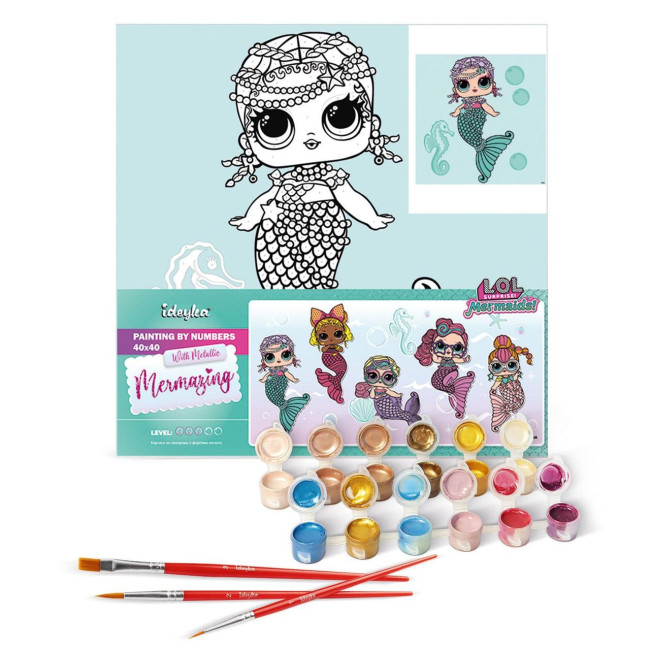 Картина за номерами LOL Surprise Mermaids Merbaby 40 х 40 Ідейка KHO6262