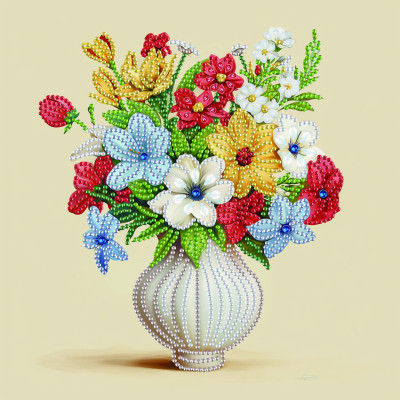 Алмазна мозаїка Квіти у вазі 25 х 25 Brushme BH027