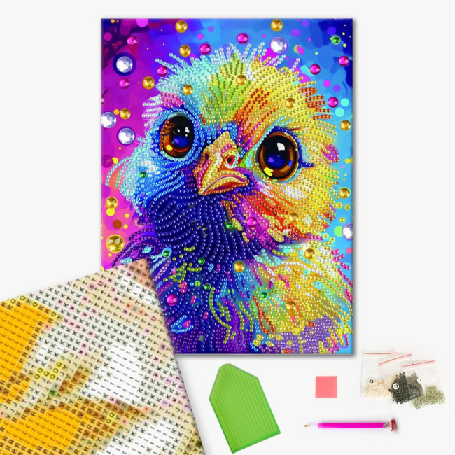 Алмазна мозаїка Кольорове пташеня 25 х 25 Brushme  BH033